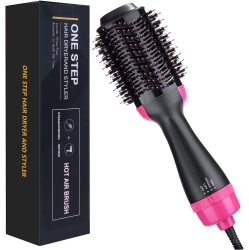 NAVOR Hot Air Brush, One Step Hair Dryer & Volumizer Hair Dryer Brush 4-In-1 Professional Negative Ions Brush Blow Dryer Hair Curler Hair