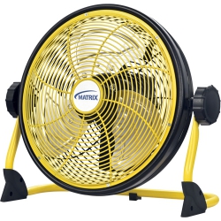 MATRIX 12-Inch 3 Speed Rechargeable Indoor/outdoor Floor Fan With USB Port - In Yellow