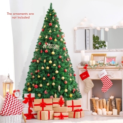 GYMAX 8Ft Holiday Season Artificial Pvc Christmas Tree Indoor Outdoor Stand In Green