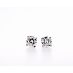 MYDIAMOND 14K Gold Round Diamond Stud Earrings (0.25Ctw)-14K Gold In White
