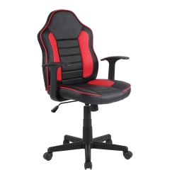 FURNITURER Furniture R Gaming Chair Racing Chair High Back Pu Leather Executive Swivel With Wide Seat Flip Up (Red)