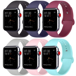 NAVOR Watch Bands Compatible With 38/40/41MM Apple Watch Series 7/6/5/4/3/2/1, Soft Silicone Replacement Bands Strap for Iwatch (Small) In Multicolor