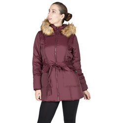 Modern Eternity Rachel Polyester Maternity Jacket - Small - Burgundy
