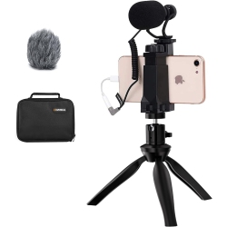 HLD Smartphone Microphone Kit \w Tripod, Microphone for Iphone 6, 7, 8, X, 11, 12, 13 And Android Smartphones - External Video Shotgun Mic for Tiktok