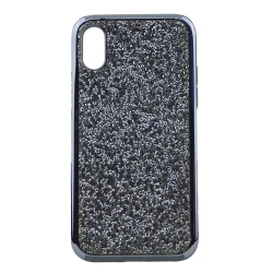 CC Iphone Xs Max Shinny Dual Layer Hybrid Case In Black
