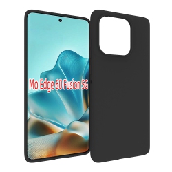 CC Topsave Soft Gel Rubber Matt Back Tpu W/glossy Bumper Case for Motorola Moto Edge 60 Fusion 5G (2025) 6.67" In Black