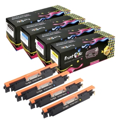PRINTOXE ® 130A Compatible \w HP - Set Of 4 Toner Cartridges; Black Cf350A, Cyan Cf351A Cf352A, & Magenta Cf353A for Color Laserjet Pro Mfp M176