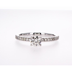 MYDIAMOND 14K Bridal Engagement Round-Cut 0.68Ctw Diamond Ring- Size 6 In Multicolor