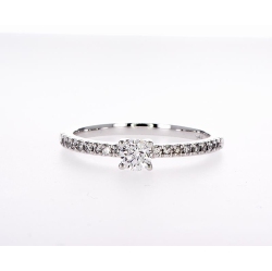 MYDIAMOND 14K Bridal Engagement Round-Cut 0.39Ctw Diamond Ring- Size 6 In Multicolor