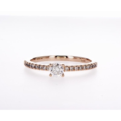 MYDIAMOND 14K Bridal Engagement Round-Cut 0.39Ctw Diamond Ring- Size 6 In Multicolor
