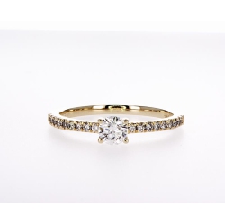 MYDIAMOND 14K Bridal Engagement Round-Cut 0.45Ctw Diamond Ring- Size 6 In Multicolor