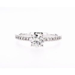 MYDIAMOND 14K Bridal Engagement Round-Cut 0.89Ctw Diamond Ring- Size 6 In Multicolor