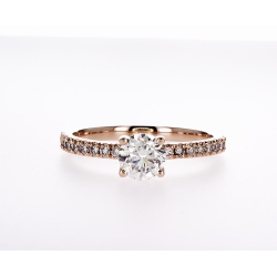 MYDIAMOND 14K Bridal Engagement Round-Cut 0.89Ctw Diamond Ring- Size 6 In Multicolor