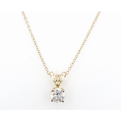 MYDIAMOND 14K Solitaire 0.40Ctw Diamond Pendant Necklace In Multicolor