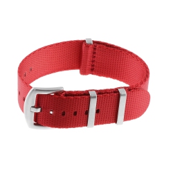 STRAPSCO Premium Woven Nylon Seat Belt Nato Watch Band Strap - 22MM - In Red