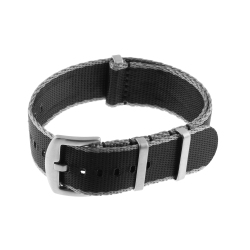 STRAPSCO Premium Woven Nylon Seat Belt Nato Watch Band Strap - 20MM - Grey & In Black