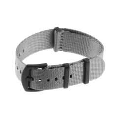 STRAPSCO Premium Woven Nylon Seat Belt Nato Watch Band Strap With Buckle - 20MM - Grey In Black