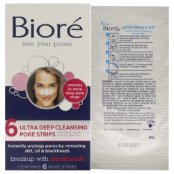 BIORE Ultra Deep Cleansing Pore Strips By for Unisex - 6 PC Pore Strips