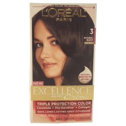 LOREAL PARIS Excellence Creme Pro - Keratine - 3 Natural - Natural By for Unisex - 1 Application Hair Color In Black
