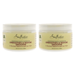 SHEA MOISTURE Jamaican Castor Oil Strengthen & Restore Smoothie Cream - Pack Of 2 By for Unisex - 12 OZ Cream In Black