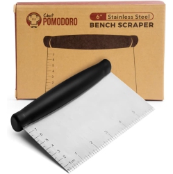 CHEF POMODORO Multi-Purpose Pizza Dough Scraper, Stainless Steel Chopper, Heavy Duty Bench Scraper