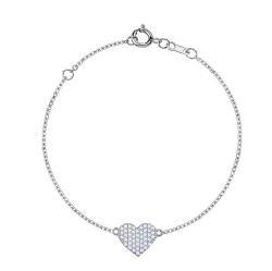 MYDIAMOND 14K Single Pave 0.30Ctw Diamond Heart Bracelet In Multicolor