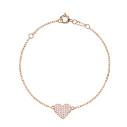 MYDIAMOND 14K Single Pave 0.30Ctw Diamond Heart Bracelet In Multicolor