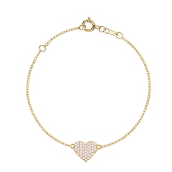 MYDIAMOND 14K Single Pave 0.30Ctw Diamond Heart Bracelet In Multicolor