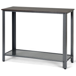 COSTWAY Console Sofa Table W/ Storage Shelf Metal Frame Wood Look Entryway Table In Silver