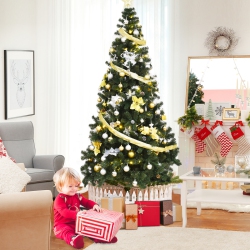 COSTWAY 8Ft Artificial Pvc Christmas Tree W/stand Holiday Season Indoor Outdoor In Green