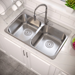 BLUE OCEAN Ocean 31 1/4" Kss918 18 Gauge Stainless Steel Top Mount Kitchen Sink With Free Strainers (Kss918)