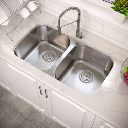 BLUE OCEAN Ocean 32 1/4" 16 Gauge Stainless Steel Undermount Kitchen Sink With Free Strainer (Kss802)