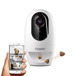 PAWBO + Wireless Interactive Pet Camera - HD Wifi Dog Camera With Treat Dispenser - Laser Pointer Game for Cat And Dog