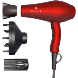 HLD Lightweight Hair Dryer 1875W Professional Negative Ionic Blow Dryer Ceramic Powerful Hair Blow Dryer With Concentrator, Low Nosie, Candy In Red