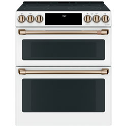 Café 30" True Convection Double Oven Slide-In Smooth Top Electric Range (CCES750P4MW2) - Matte White