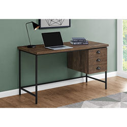 Monarch Contemporary Computer Desk with Drawers - Brown/Black