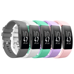 NAVOR Fitbit Inspire/inspire Hr Band, Soft Waterproof Sport Watch Strap Replacement Wristband (5 Pack) (Large)