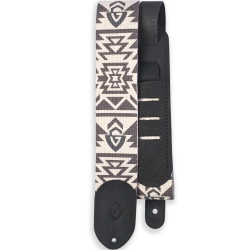 GUILD Southwest G Shield Cotton/leather Guitar Strap - In Black