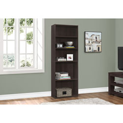 Monarch 72" 5-Shelf Bookcase - Cappuccino