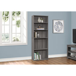 Monarch 72" 5-Shelf Bookcase - Grey