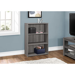 Monarch 36" 3-Shelf Bookcase - Grey
