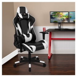 NICER INTERIOR Furniture Ergonomic Racing Gaming Chair With Head Cushions And Adjustable Armrest In White