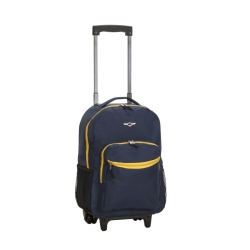 ROCKLAND Rolling Backpack, Navy, 17-Inch