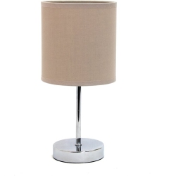 ALL THE RAGES CANADA Simple Designs Chrome Metal Basic Table Lamp With Shade In Gray