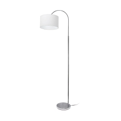 SIMPLE DESIGNS Arched Brushed Nickel Floor Lamp Shade In White