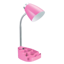 LIMELIGHTS Gooseneck Organizer Desk Lamp With Ipad Stand Or Book Holder In Pink