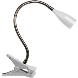ALL THE RAGES CANADA Limelights Plastic Flossy Flexible Gooseneck Led Clip Lamp In In White