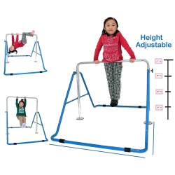 X FACTOR JUNGLE GYM X Factor Kids Jungle Gym Gymnastics Monkey Bar Adjustable Horizontal Kip Bar Playground In Blue