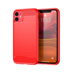 PANDACO Brushed Metal Case for Iphone 11 In Red