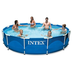 INTEX 28211Eh 12Ft X 30In Metal Frame Set Pool Toy, 12 Ft X 30 In Beige